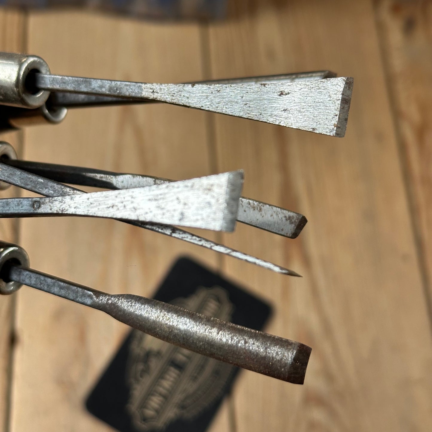 N1831 Vintage 6 x FOOTPRINT England Carving CHISEL Set Gouges