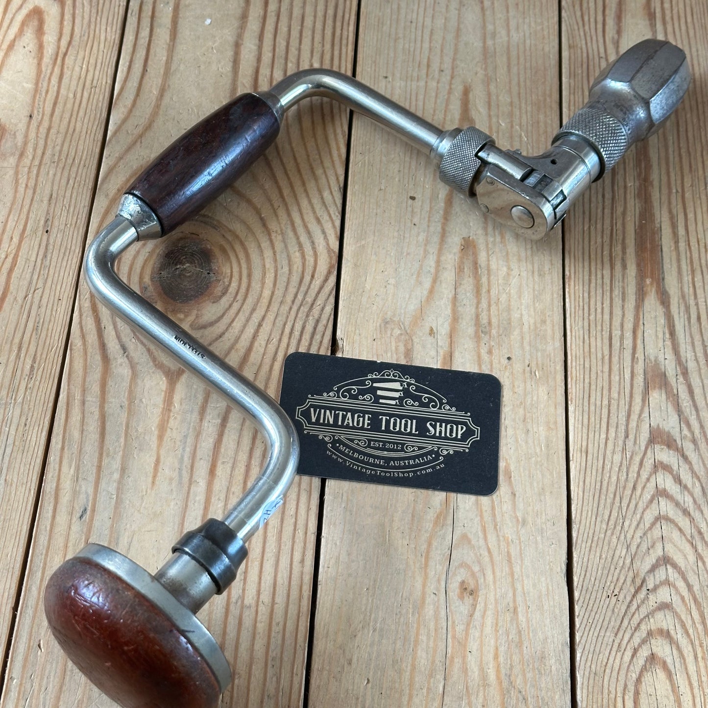 H2553 GORGEOUS! Vintage J.A.CHAPMAN 10” Sweep Drill BRACE