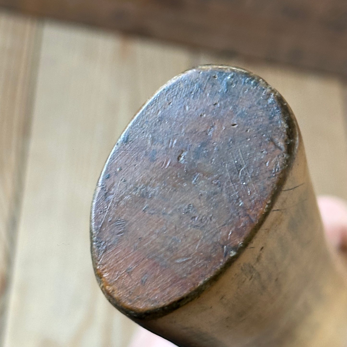 H2455 Vintage BOXWOOD Lead DRESSING STICK plumbers mallet
