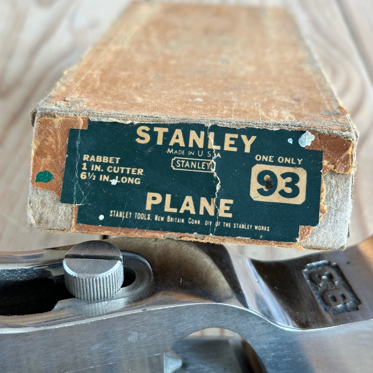 N1004 Vintage STANLEY USA No.93 Rabbet REBATE Shoulder PLANE IOB