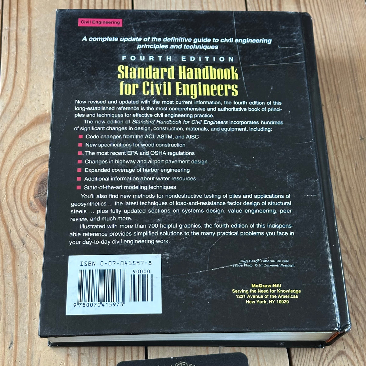 XBN64 Vintage 1995 BOOK STANDARD HANDBOOK for CIVIL ENGINEERS by F.S.Merritt & M.K.Loftin & J.T.Ricketts 4th edition