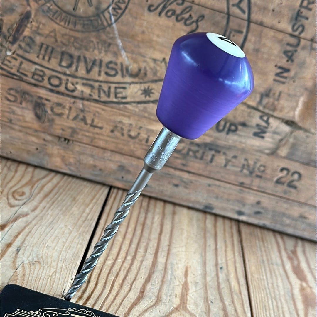 TR143 Repurposed long Purple “4” POOL BALL awl by Tony Ralph