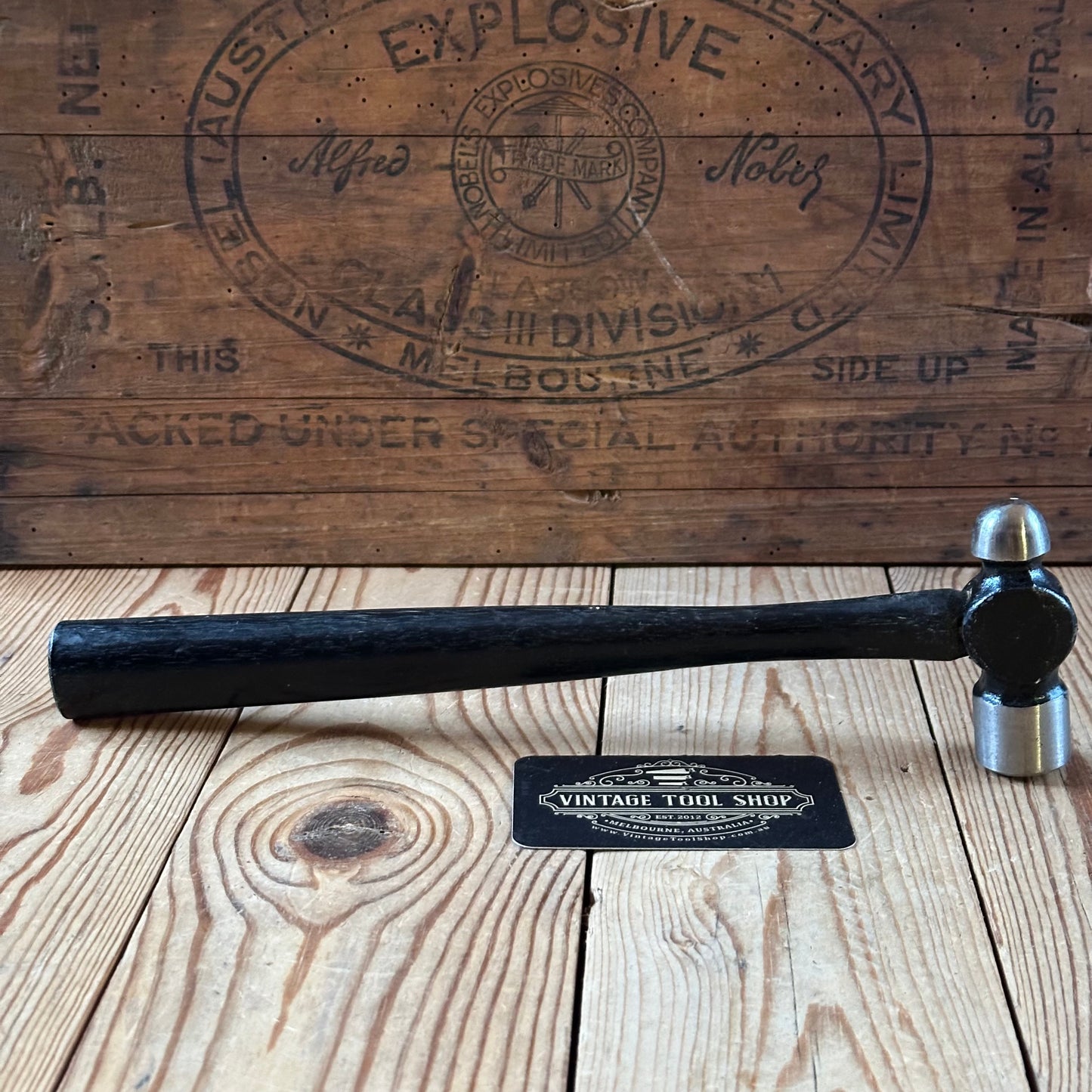 H2442 Vintage CYCLONE Australia small 8oz Ball PEEN Hammer “Made in Australia by Australians” sticker