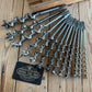 H1913 Vintage BOXED Set of 13 x IRWIN / Solid Center PATTERN wood drill BITS brace auger BIT set
