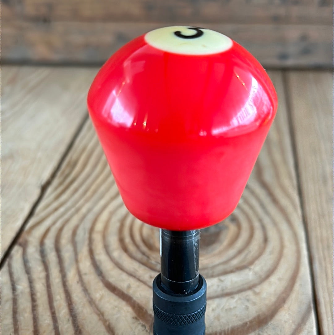 TR154 Repurposed Red No.3 POOL BALL HEX TIP DRIVER by Tony Ralph