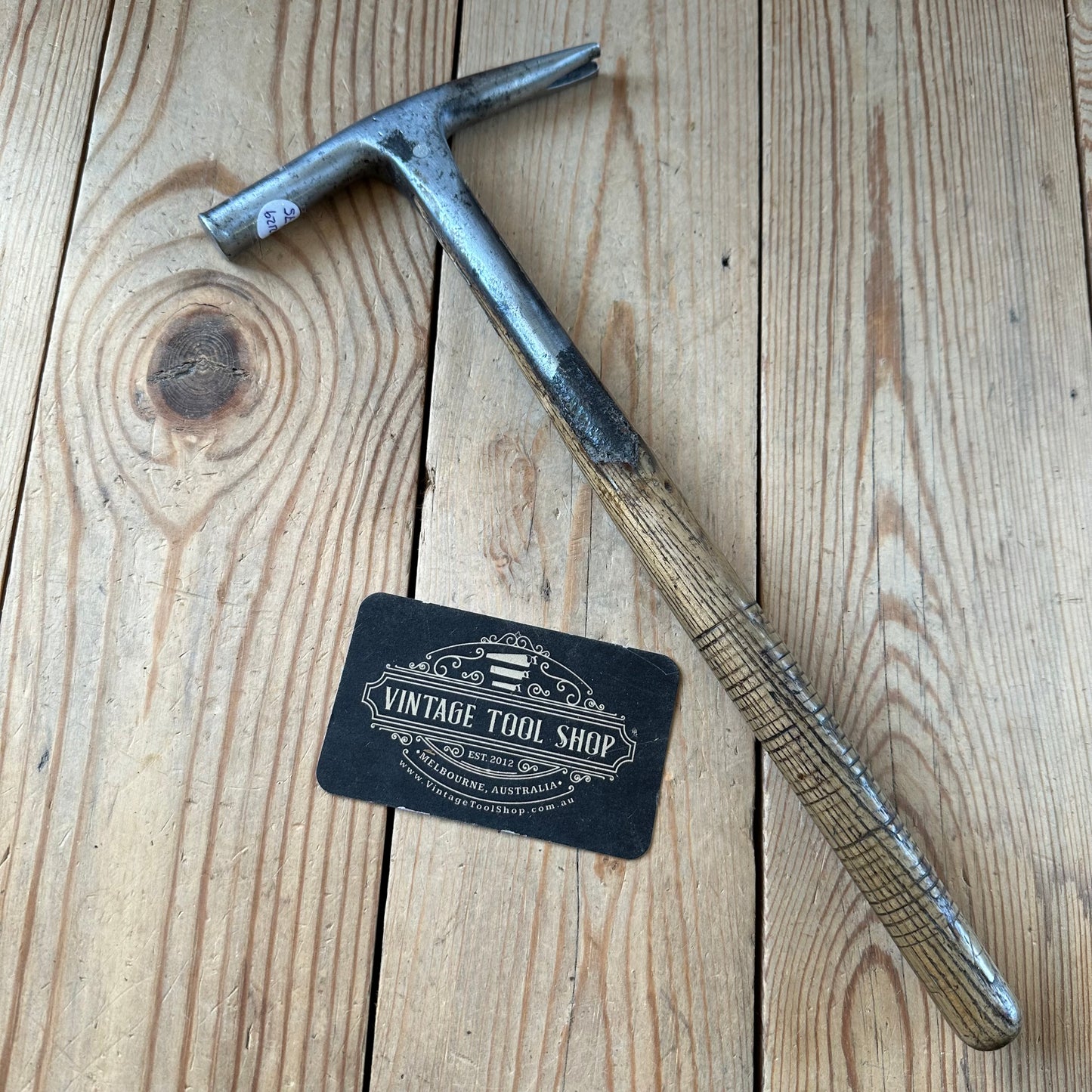 D2129 Vintage UPHOLSTERERS or SADDLERS HAMMER with a strapped head