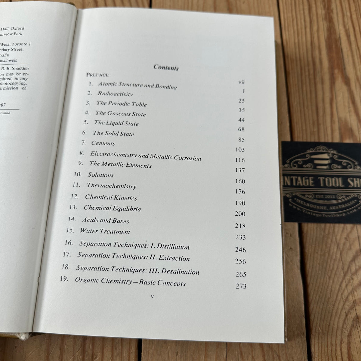 N2033 Vintage 1970 BOOK CHEMISTRY for the APPLIED SCIENCES by W.Steedman, I.H.Anderson & R.B.Snadden