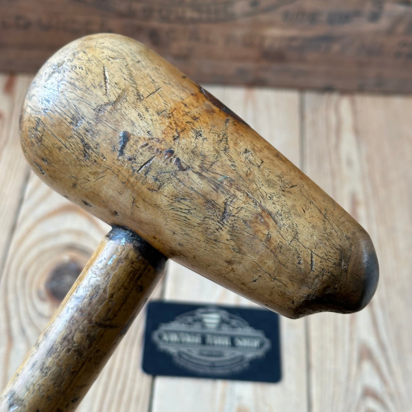 H2452 Vintage LIGNUM Lead BOSSING MALLET plumbers mallet