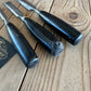 D762 Vintage set of 3 black resin handle BEVEL CHISELS