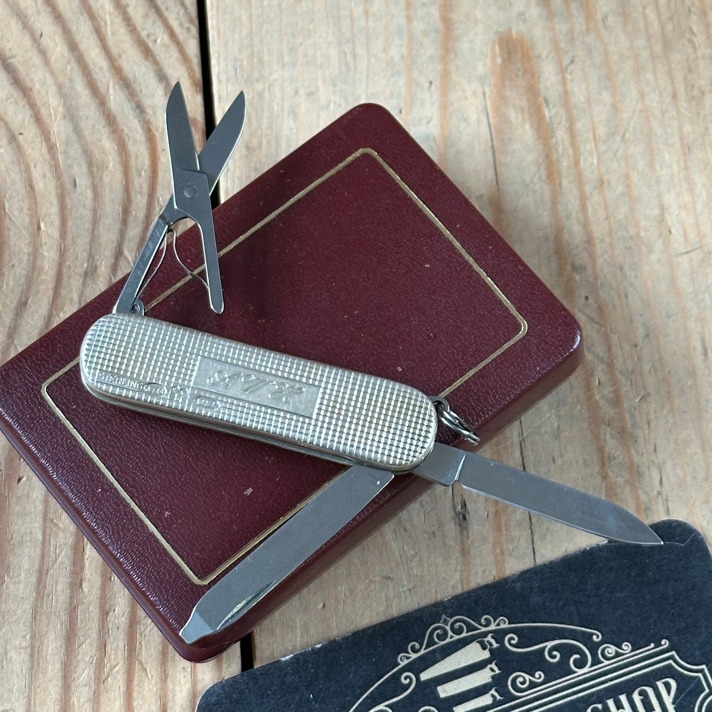 K51 Vintage engraved Victorinox SWISS 925 Barleycorn Pattern STERLING SILVER Tool SWISS ARMY KNIFE