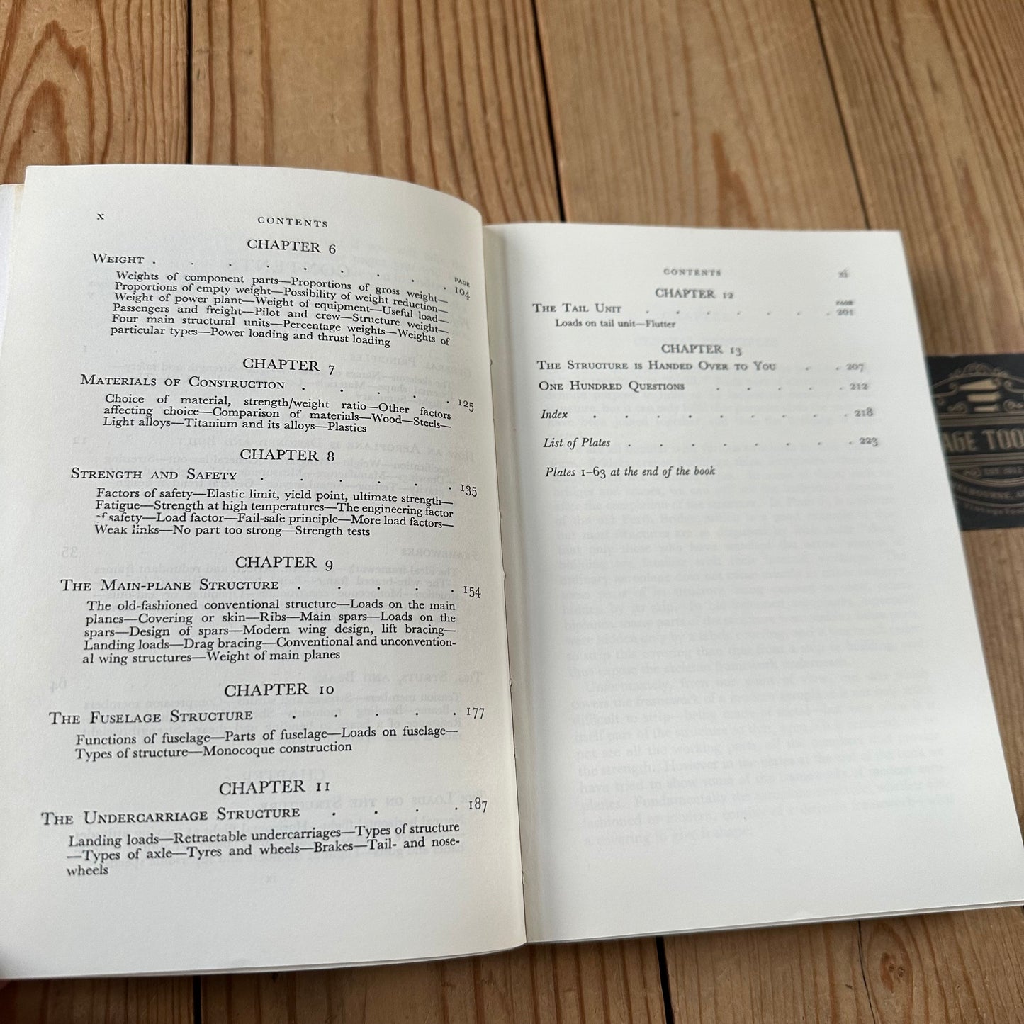XBN171 Vintage 1972 BOOK THE AEROPLANE STRUCTURE A.C.Kermode