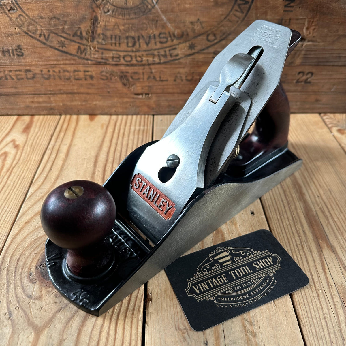 N1822 TIDY! Vintage STANLEY England No.4 1/2 smoothing PLANE