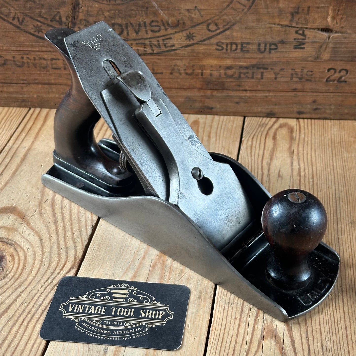 N1866 Vintage STANLEY USA Type 11 No.4 1/2 PLANE with Rosewood handles