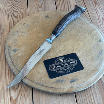 SOLD H626 Vintage WALKER & HALL Sheffield England carving knife with STAG HANDLE kitchen knives