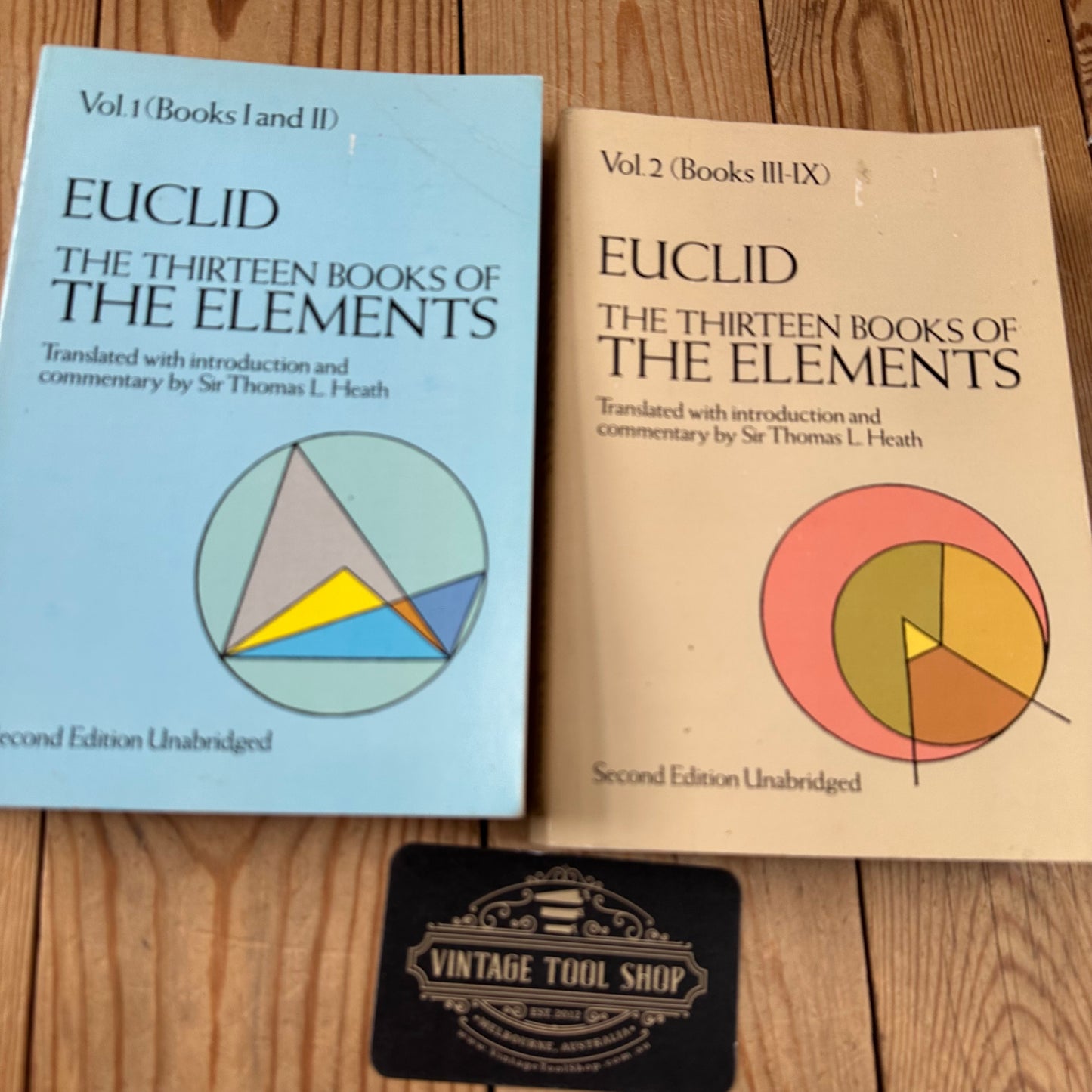 XBN2 Vintage Vol 1 & 2 BOOKS EUCLID The 13 Books of the ELEMENTS translated by Sir T.L.Heath