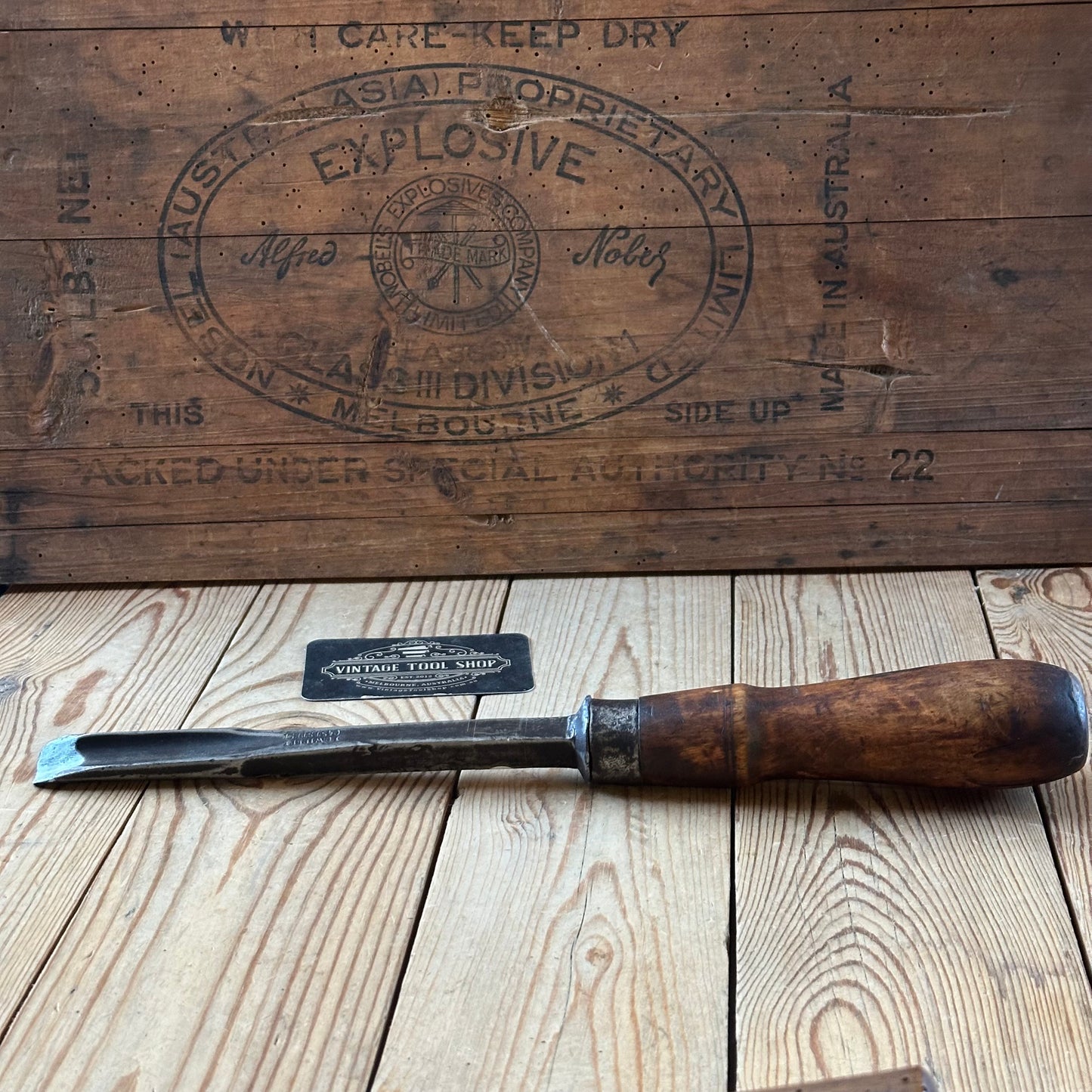 D1900 ANCIENT! Large Antique 19mm EUROPEAN GOUGE Carving CHISEL