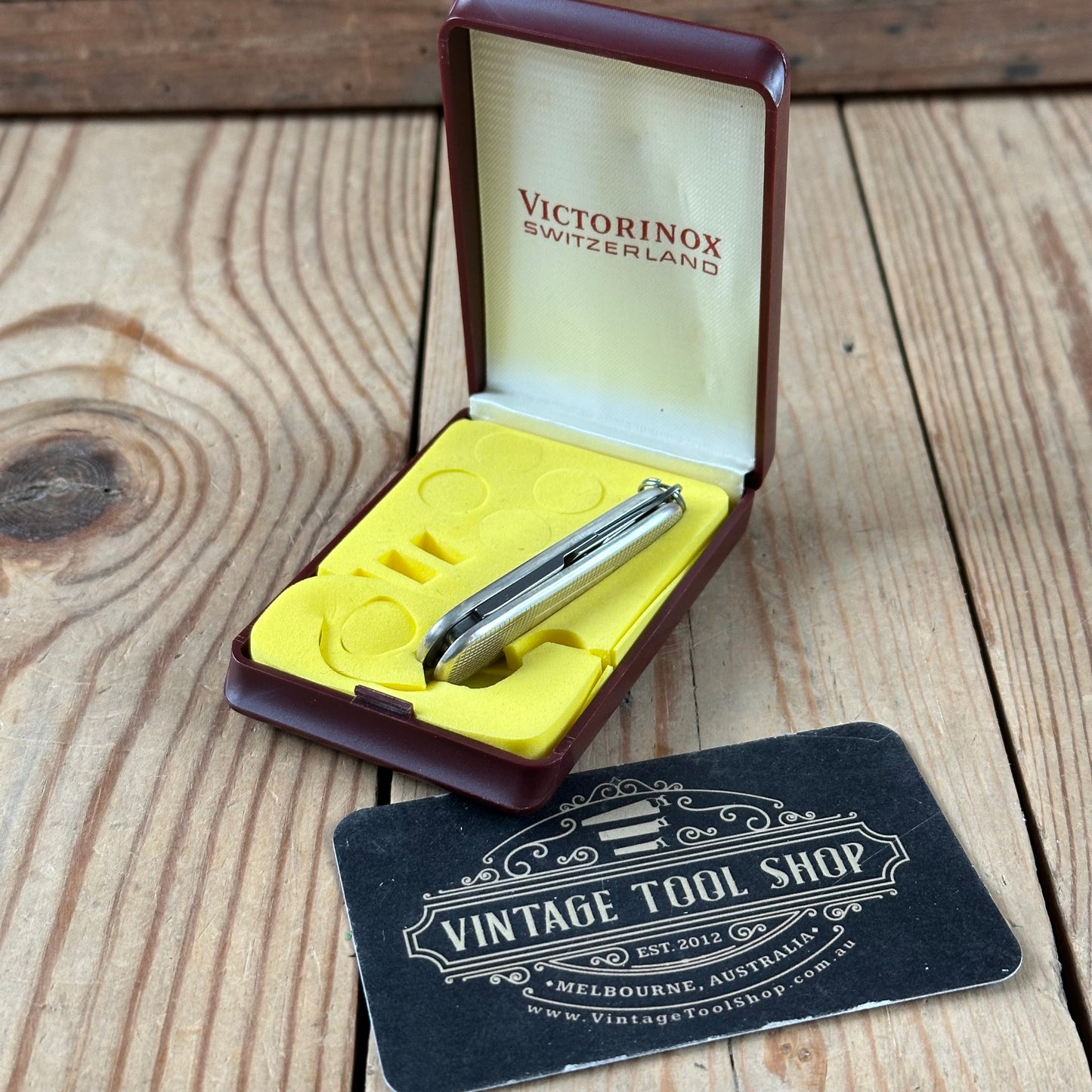 K51 Vintage engraved Victorinox SWISS 925 Barleycorn Pattern STERLING SILVER Tool SWISS ARMY KNIFE