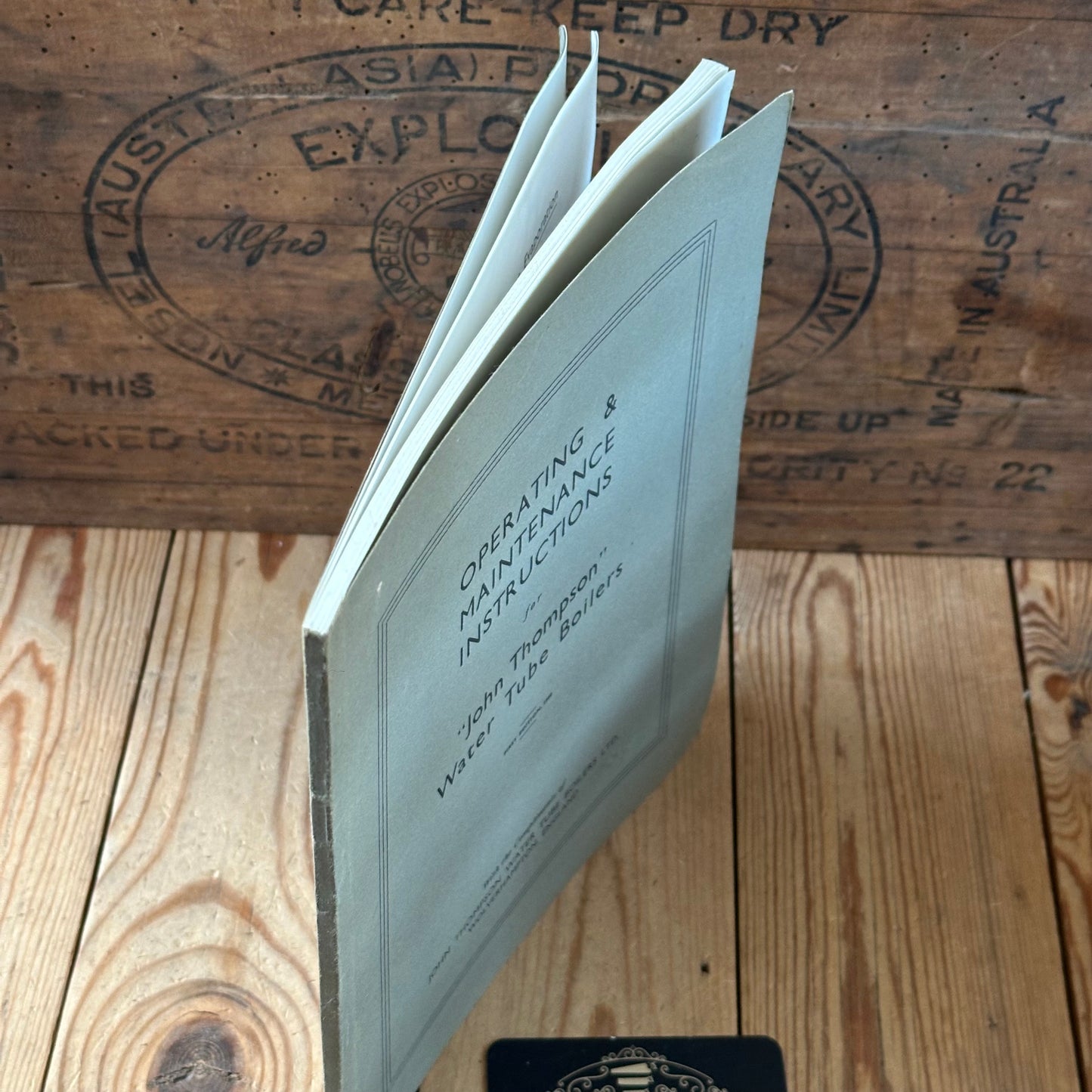 XBN187 Vintage BOOK Operating and Maintenance Instructions for “JOHN THOMPSON” Water Tube Boilers