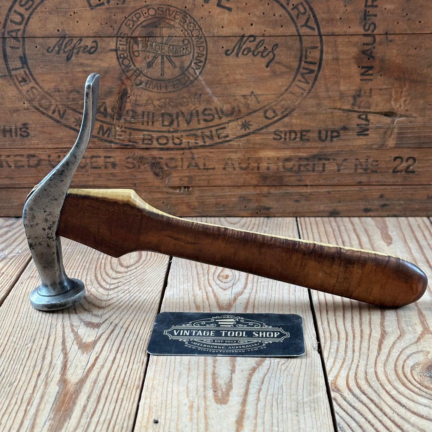 Y1954 Antique FRENCH Cobblers HAMMER Napoleons Hat with a custom GIDGEE  handle