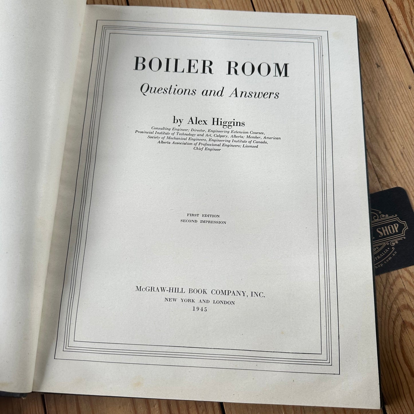 XBN58 Vintage 1945 BOOK BOILER ROOM QUESTIONS and ANSWERS by A.Higgins