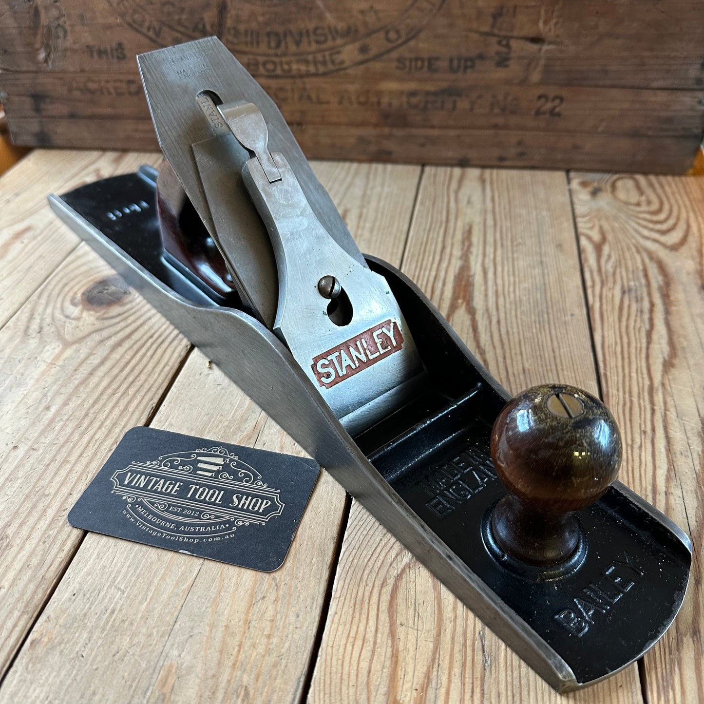 H2486 TIDY! Vintage STANLEY England No.6 jack PLANE IOB