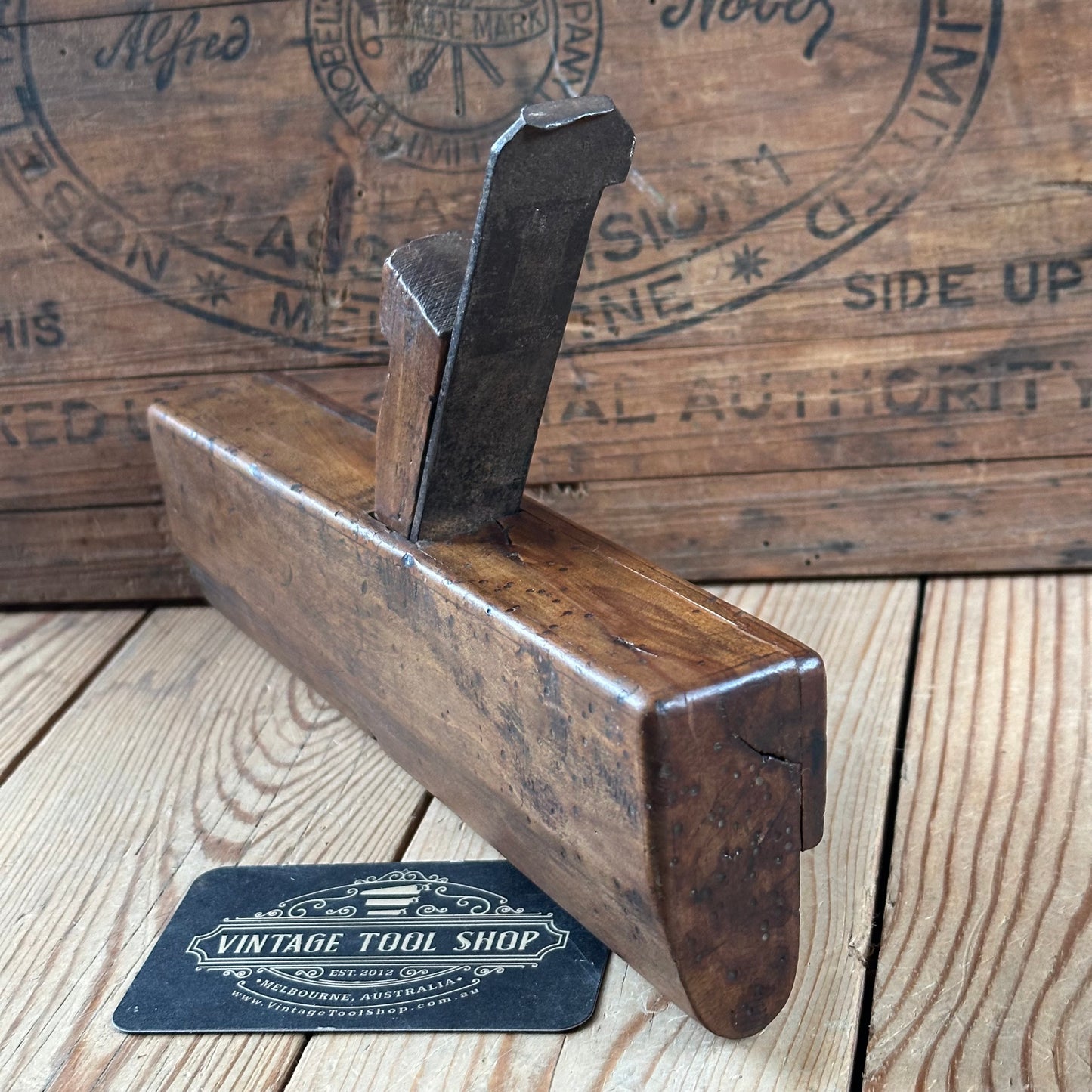 Y574 Antique FRENCH Wooden moulding PLANE display