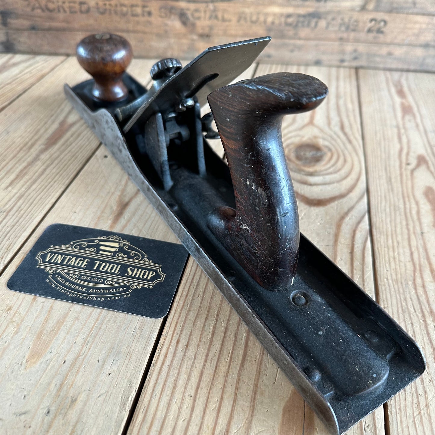 SOLD. N1244 Antique STANLEY USA No.105 Liberty Bell type 1 Pat 1876 jack PLANE