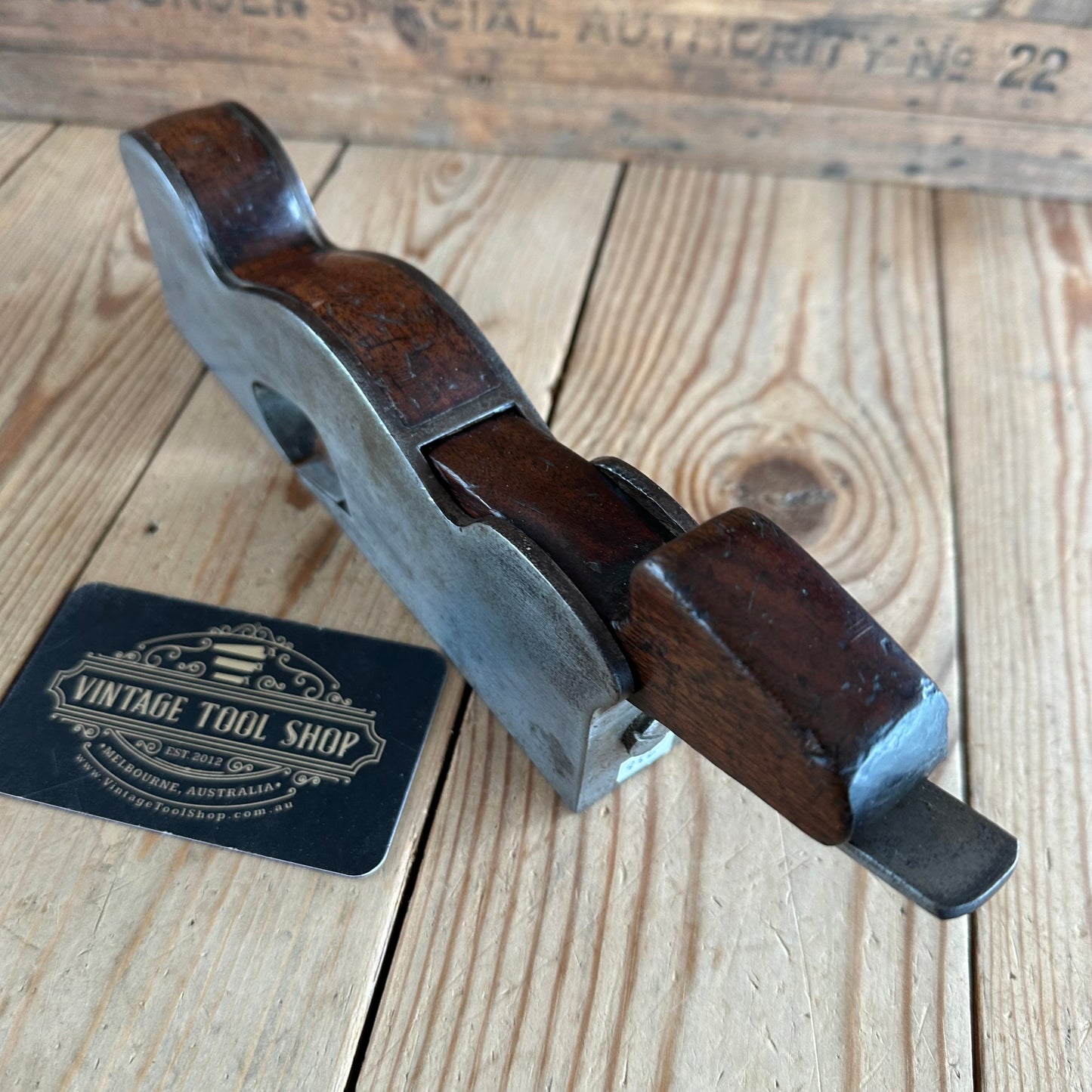 N1158 UNIQUE! Antique PATENT METAL probably NORRIS INFILL Shoulder PLANE I.SORBY blade