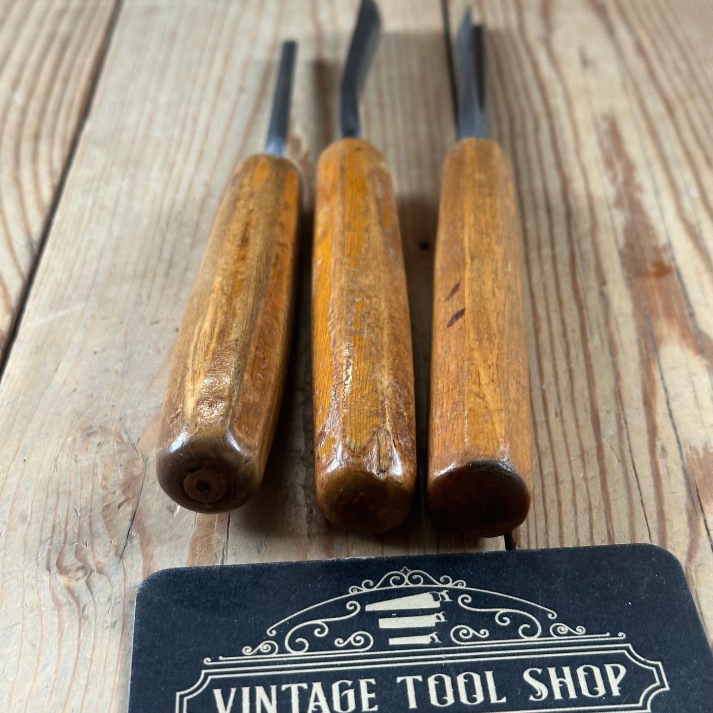N1767 Vintage 3x DASTRA Germany carving chisel set V-GOUGE bent gouge