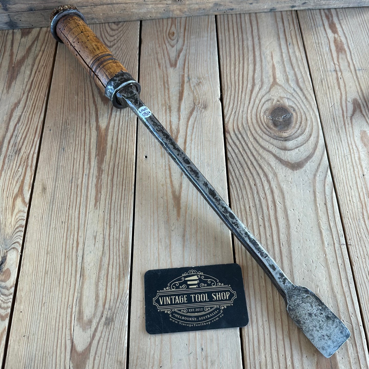 D1907 ANCIENT! Large antique EUROPEAN 460mm long necked SLICK CHISEL