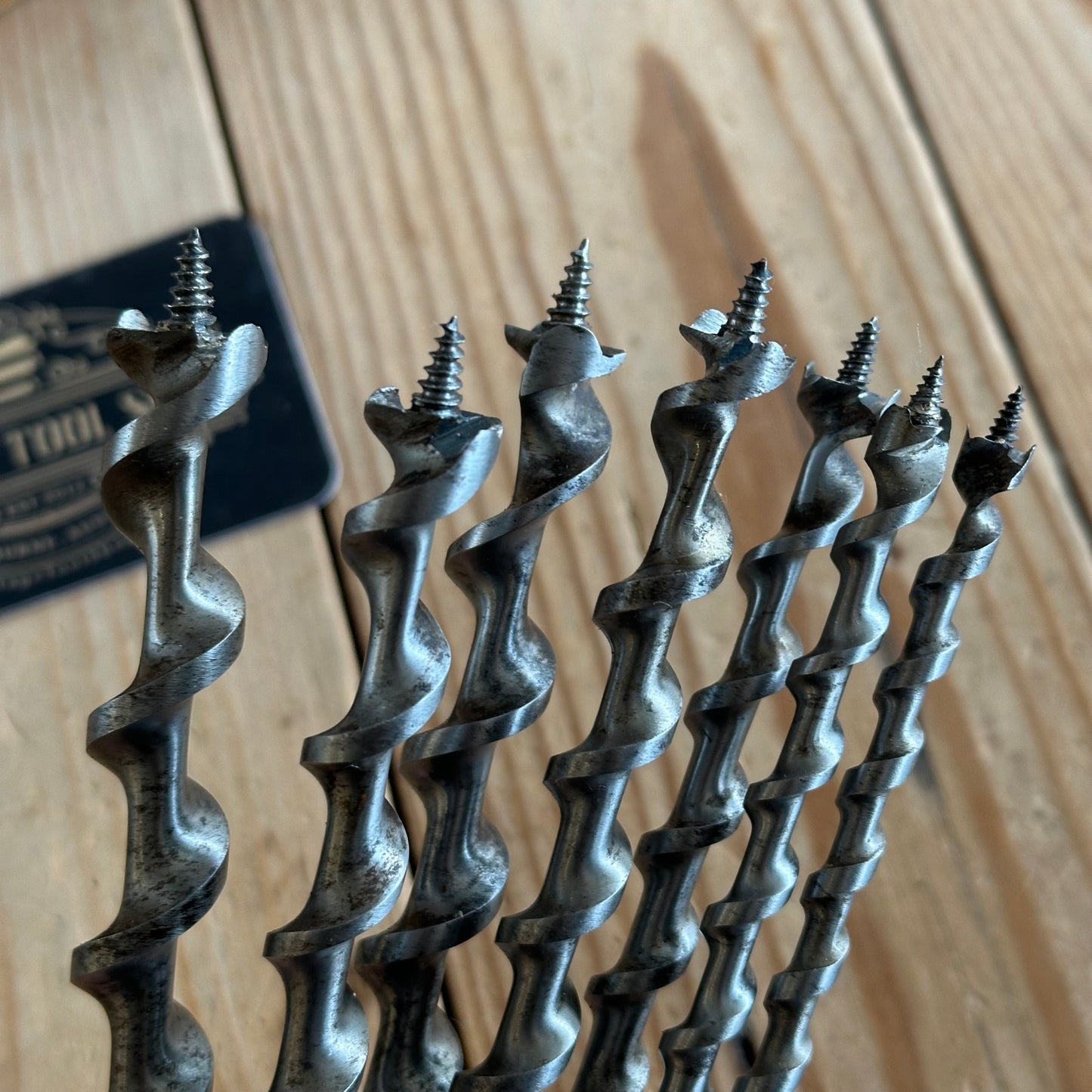 SOLD. H1967 Vintage IRWIN USA made BOXED Set of 13 x wood drill BITS brace auger BIT set