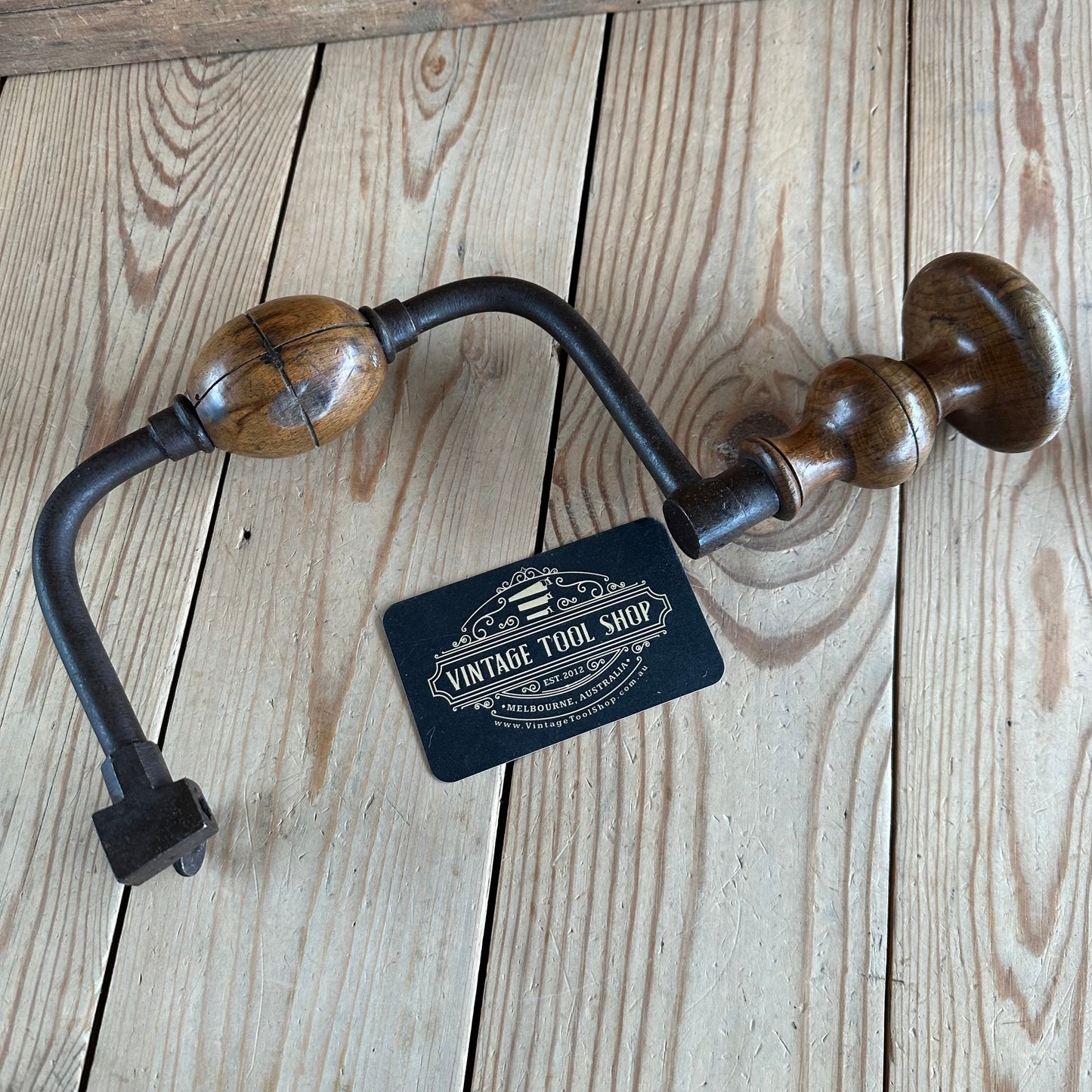 T9020 Antique FRENCH Early Style BRACE Ornate Handle Drill