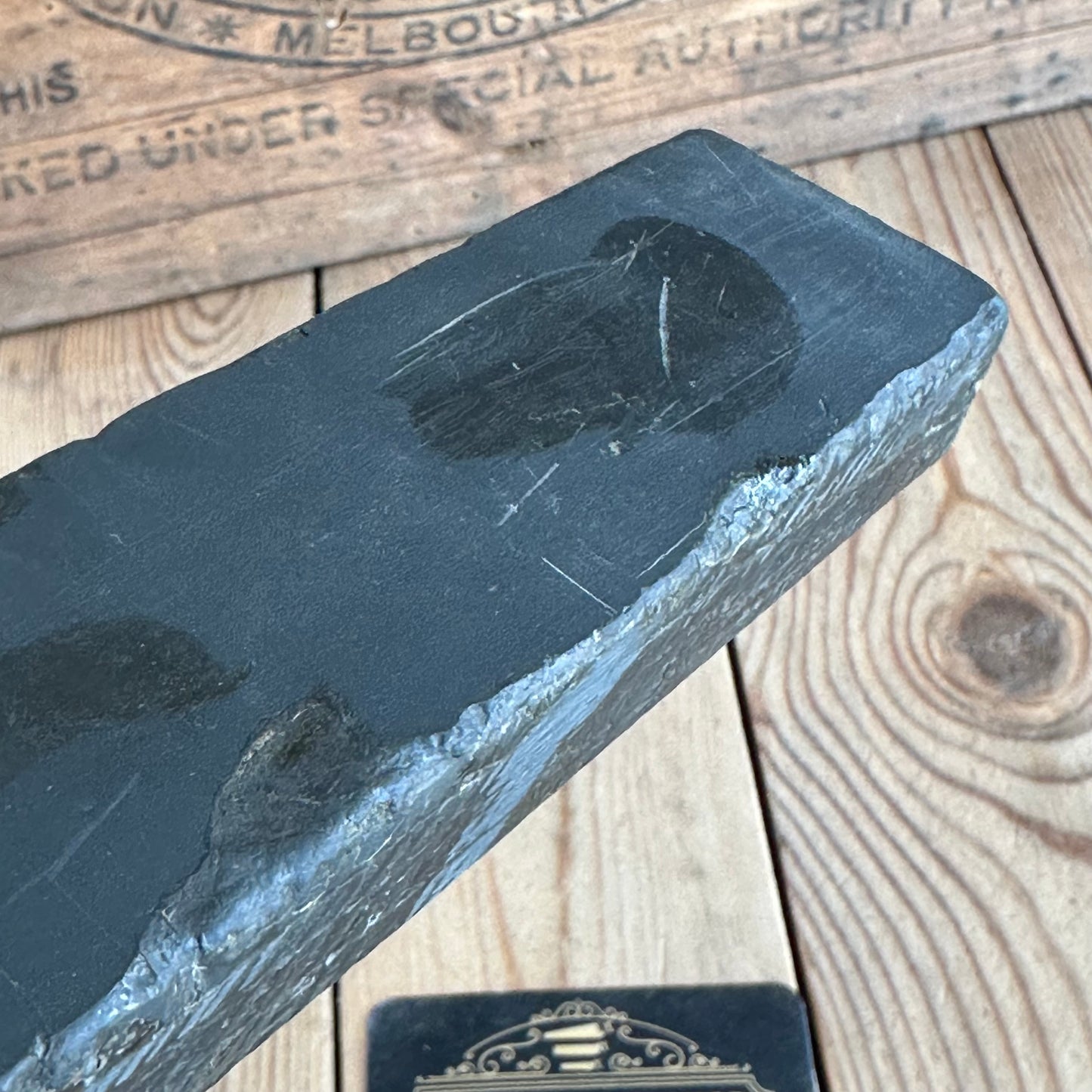 A369 Vintage German THURINGIAN SLATE water stone SHARPENING STONE