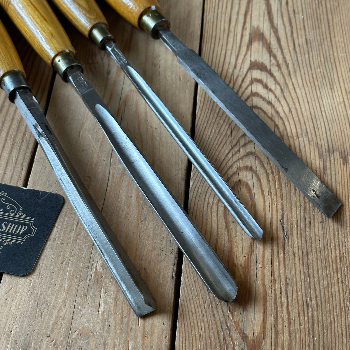 H2588 TIDY! Vintage 4 x Robert SORBY lathe turning CHISELS