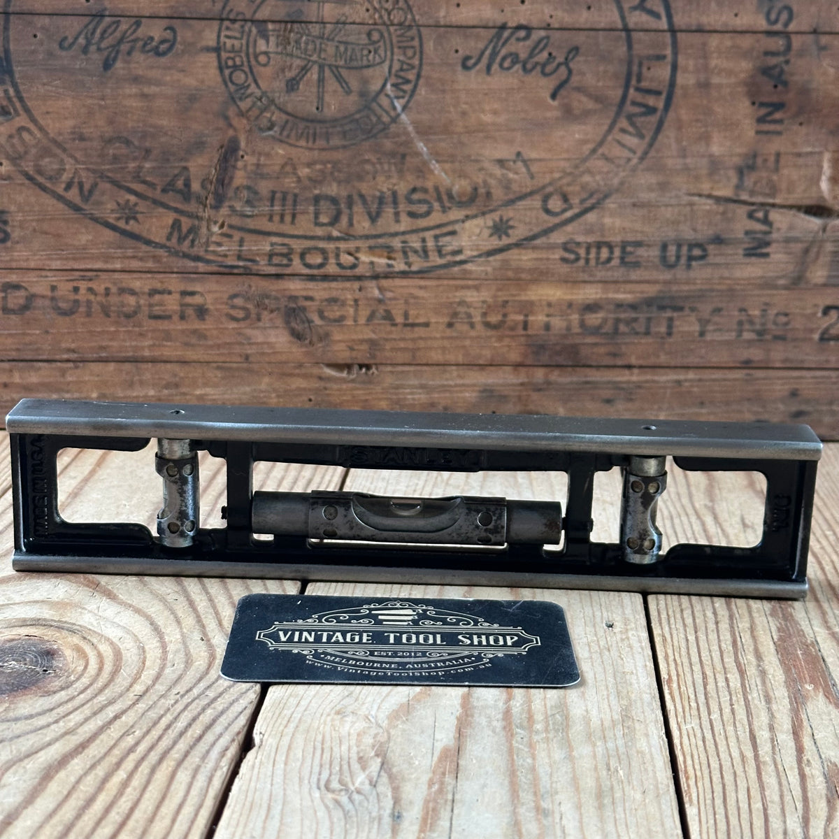 H2595 COOL! Vintage STANLEY No:36G 9” engineers METAL SPIRIT LEVEL