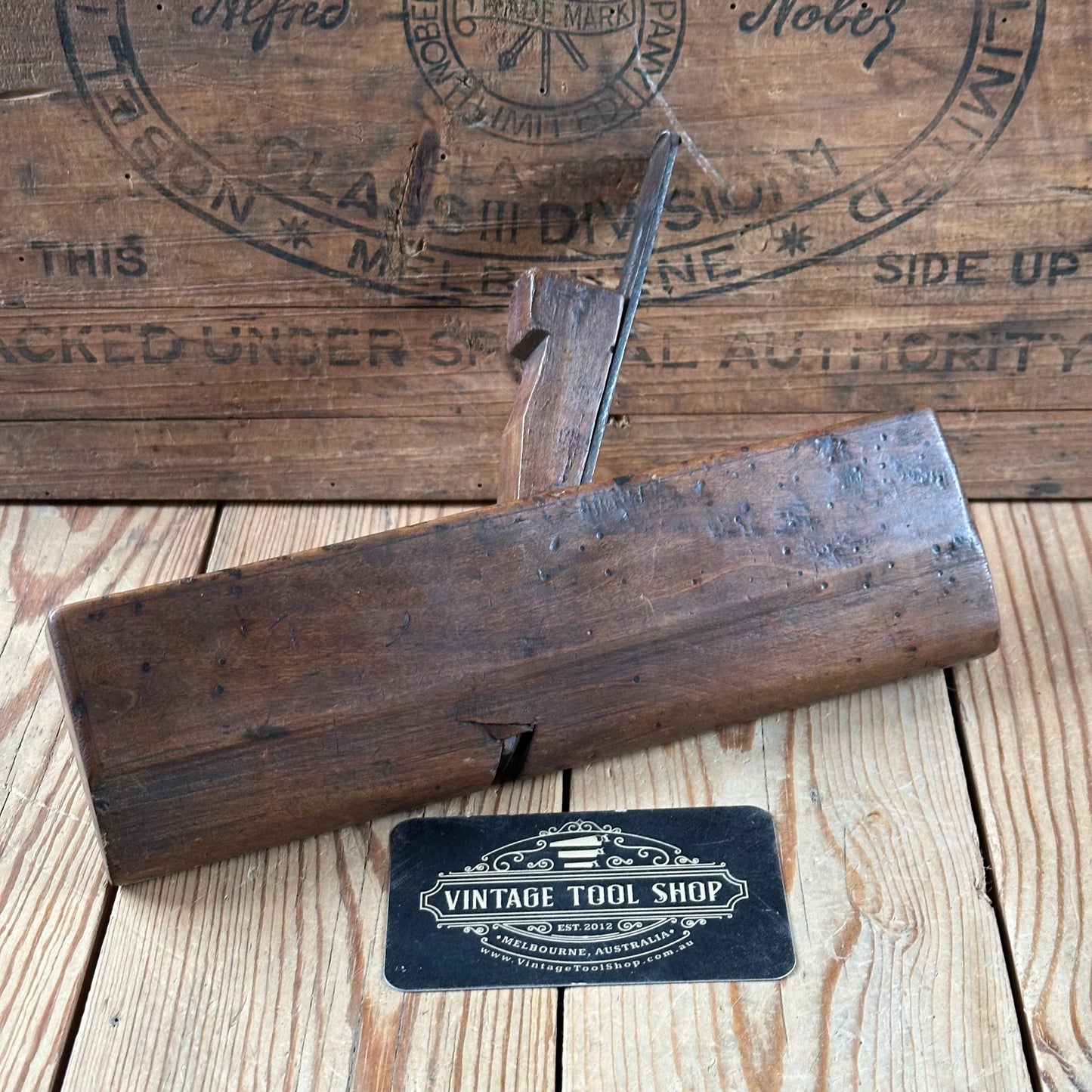 Y574 Antique FRENCH Wooden moulding PLANE display