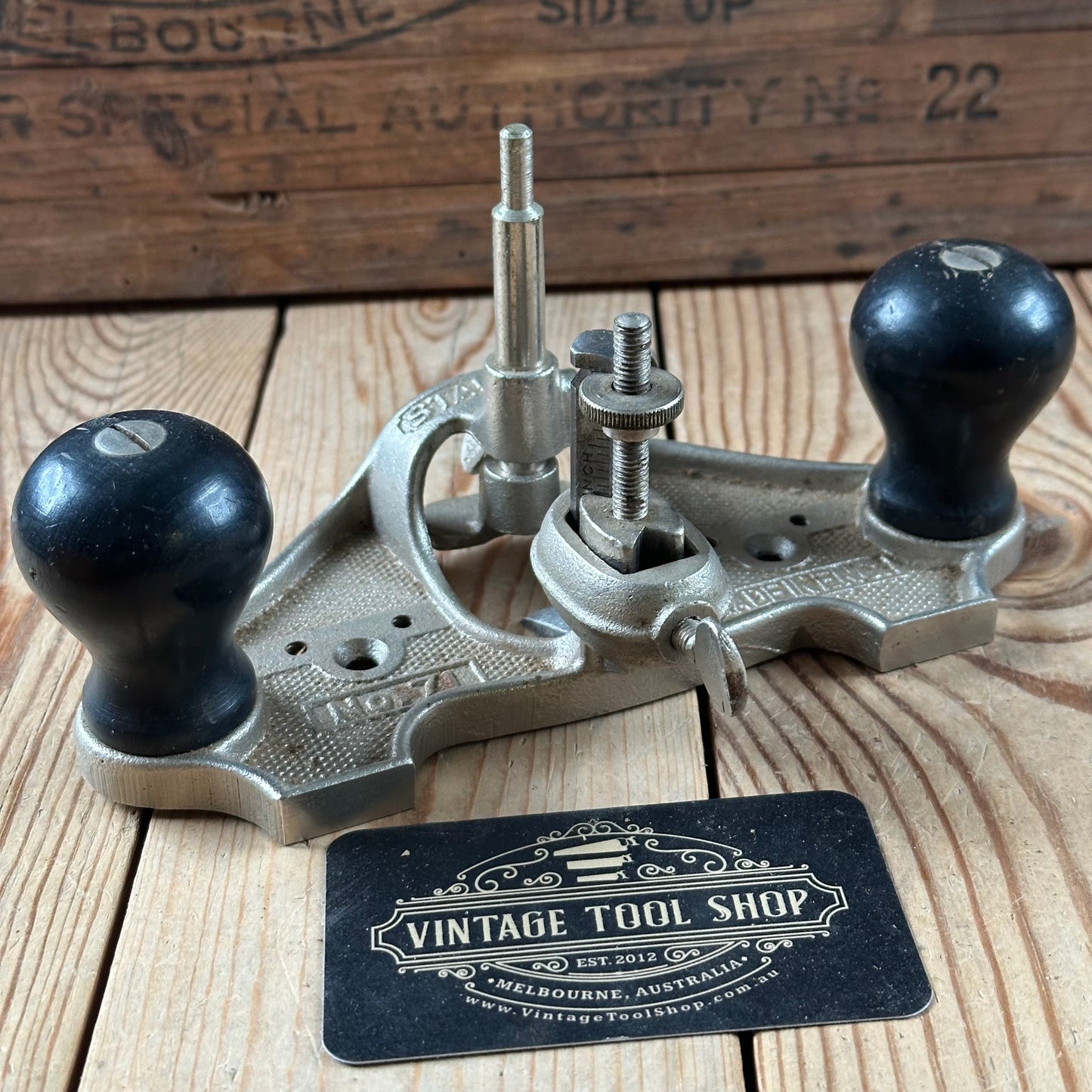 H2312 Vintage STANLEY England No.71 Router PLANE IOB