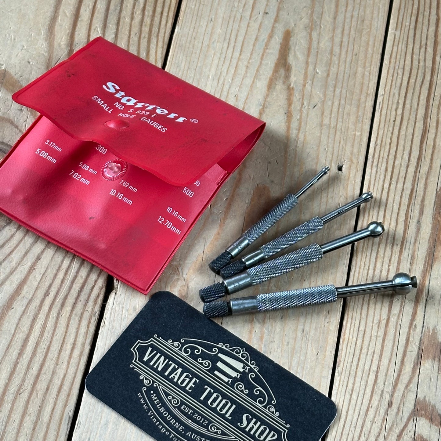 H2447 Vintage STARRETT USA No.829 E small hole GAUGES set