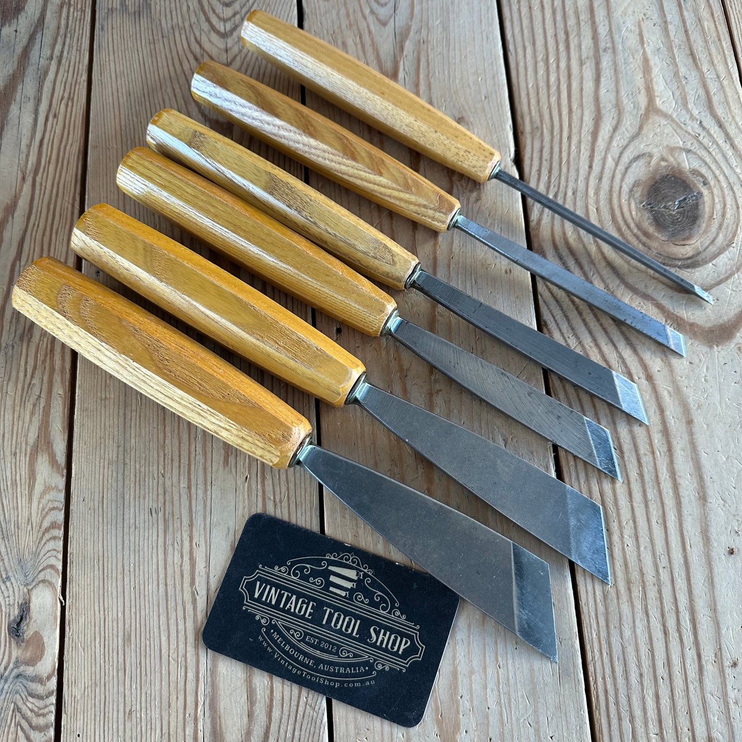 N1962 Contemporary PFEIL SWISS Switzerland 6 x SKEW carving CHISELS