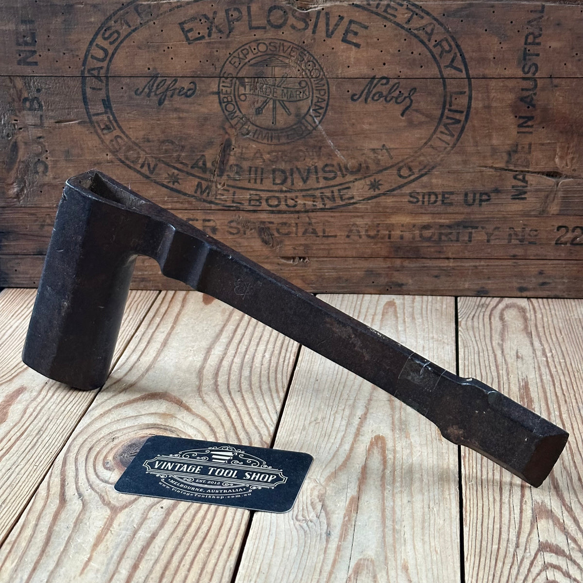 T9874 WILD! Antique AUSTRIAN kreuzaxt, laminated steel
