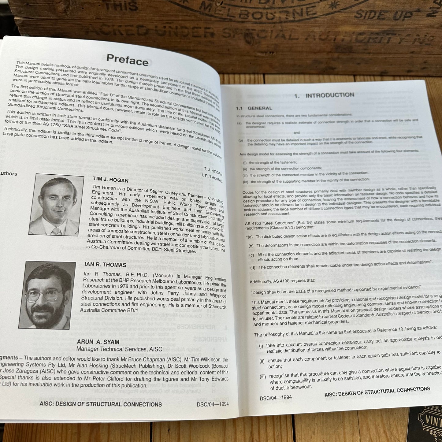 XBN184 Vintage 1994 BOOK DESIGN of STRUCTURAL CONNECTIONS 4th edition by T.J.Hogan & I.R.Thomas