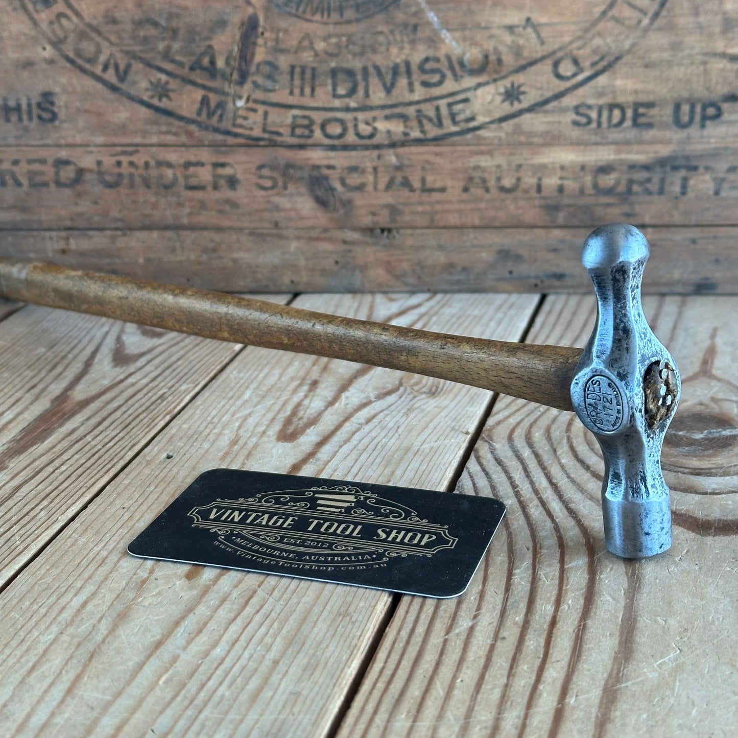 H2358 Vintage BRADES England 1721 Jewellers Ball Peen HAMMER