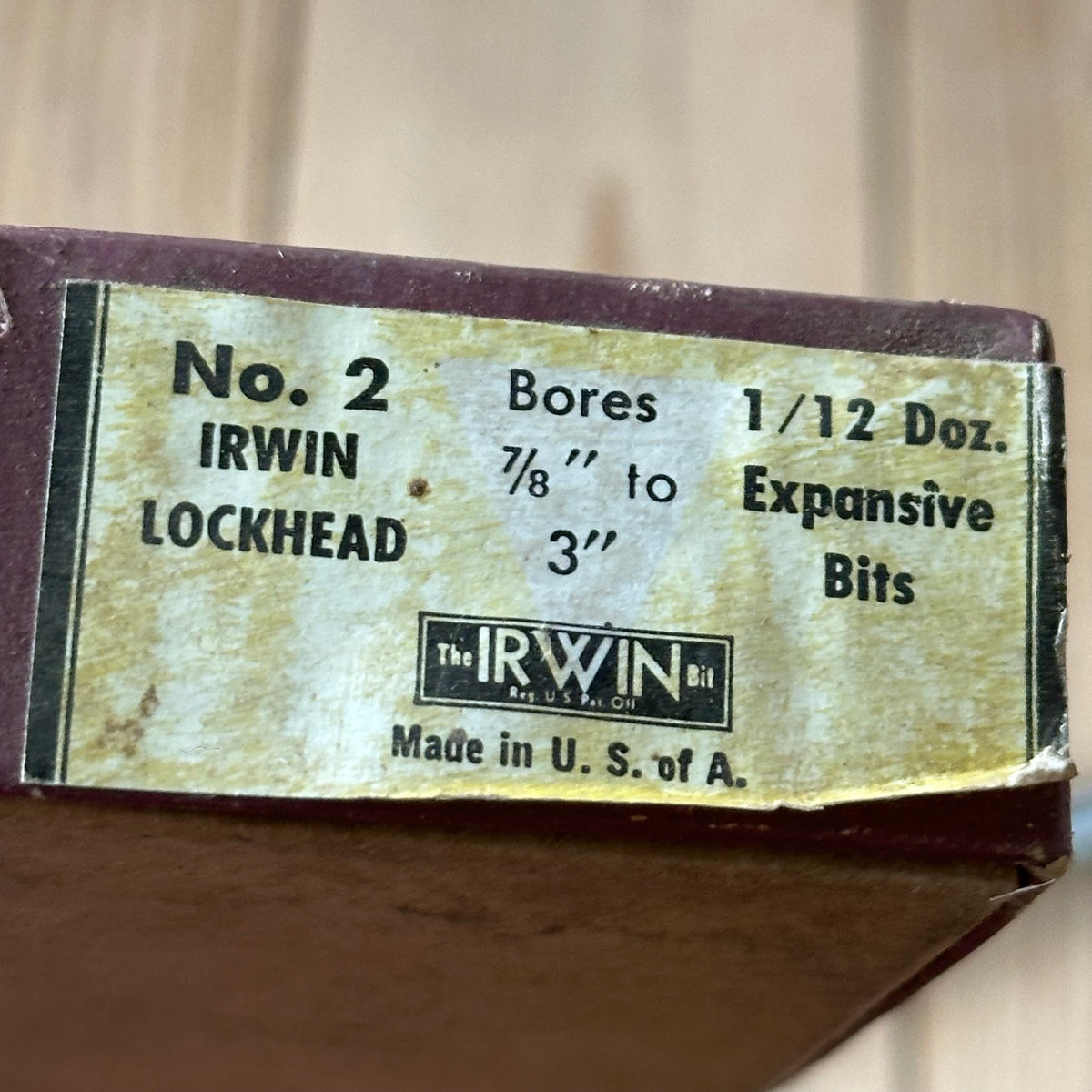N1835 NEW OLD STOCK! Vintage IRWIN USA No.2 expansive DRILL BIT IOB