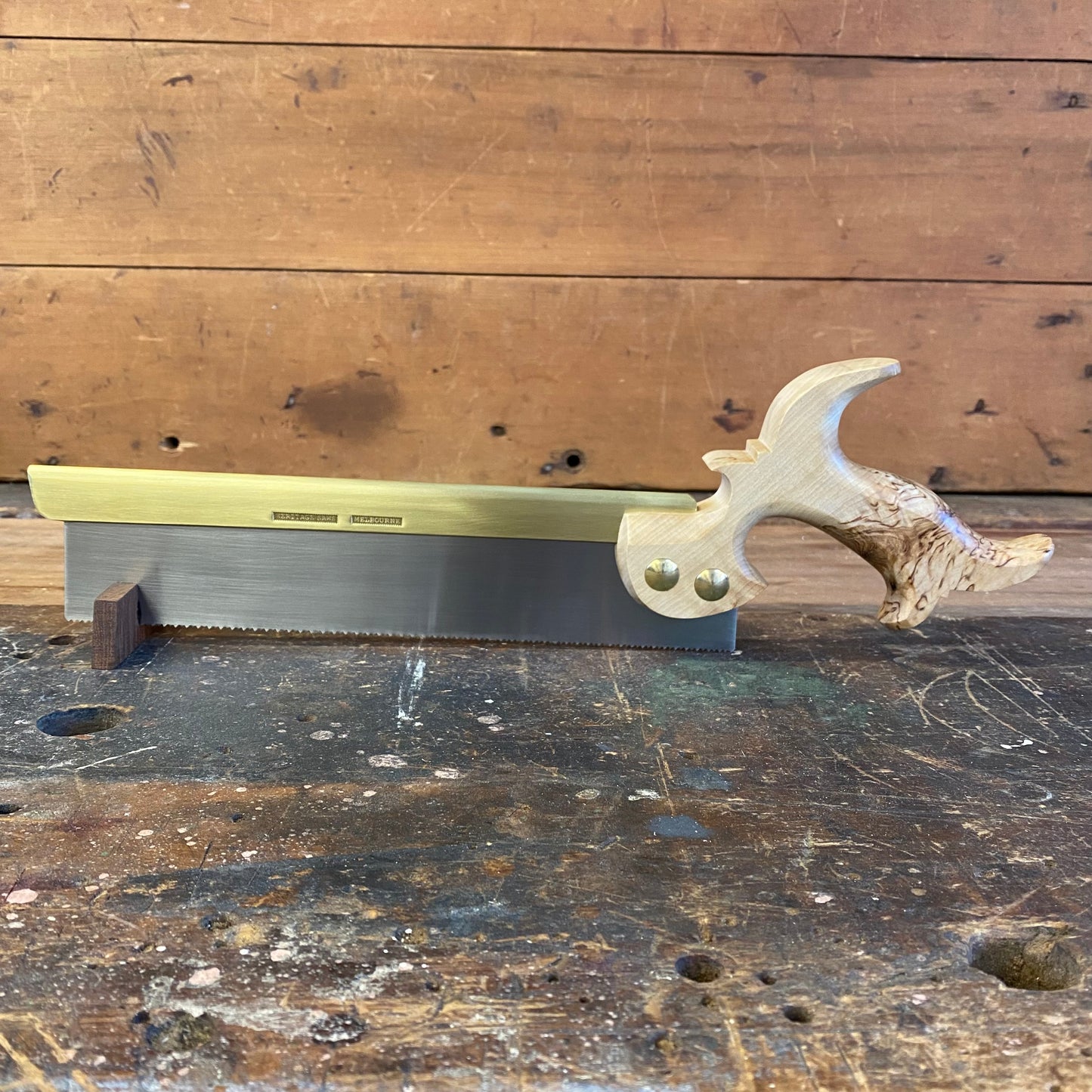 VHS201 HERITAGE SAWS Custom 10” 13PPI crosscut KENSINGTON model CARCASS SAW with MASUR BIRCH handle