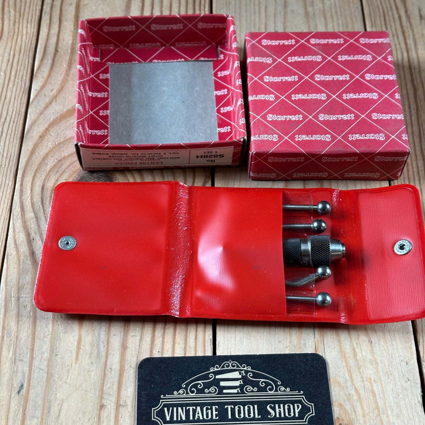 H2448 Vintage STARRETT USA No.828H Centre Finder “WIGGLER” set center IOB