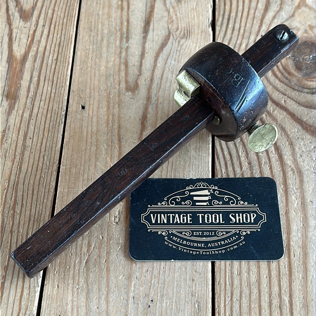 H917 Antique 1886-1887 STANLEY No.66 Rosewood & BRASS MARKING GAUGE fancy marking tool