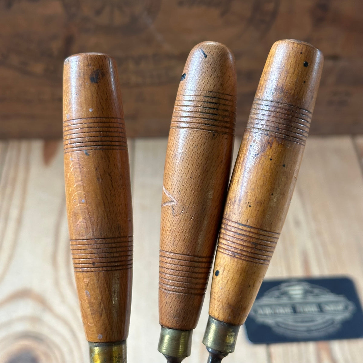 H2428 Vintage SET of 3 x ADDIS England Carving GOUGE CHISELS