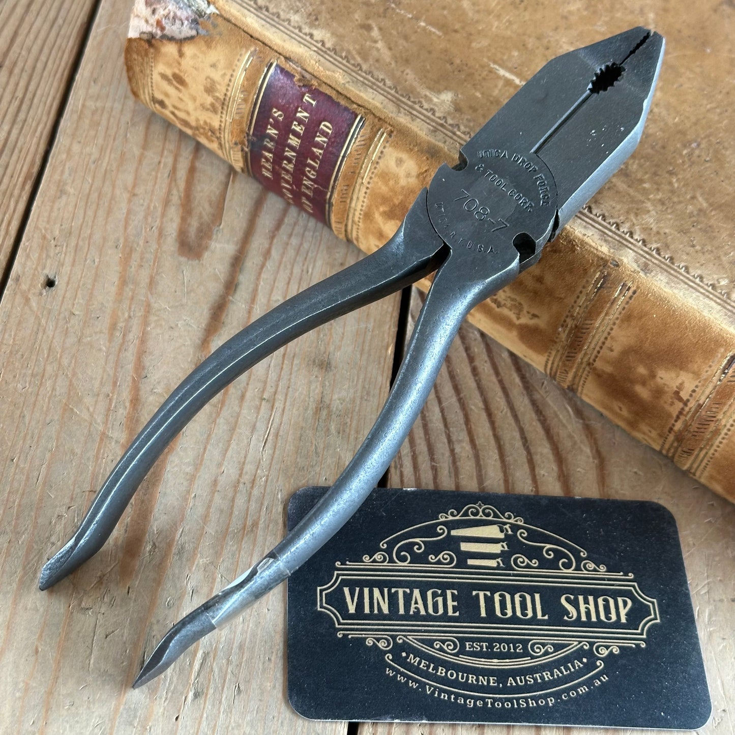 H1783 Vintage UTICA NEW YORK USA Linesman PLIERS