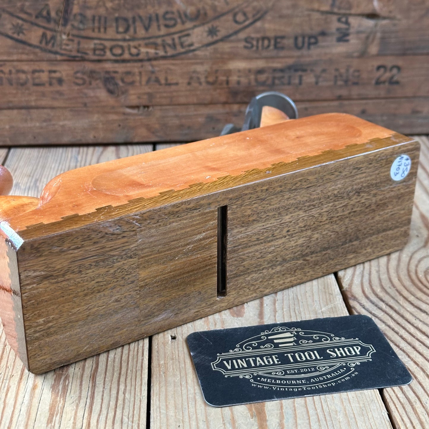 SOLD. N1703 GORGEOUS Vintage E.C.E. West-Germany No:711 PRIMUS PLANE Figured Pear & Lignum Vitae Sole