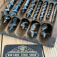 H1744 Vintage set of 13 SPUR cutter AUGER BITS in a wooden BOX